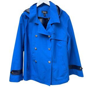 DENNIS BASSO Peacoat Plus Size 3X Blue Womens Jacket Raincoat Preppy Nautical